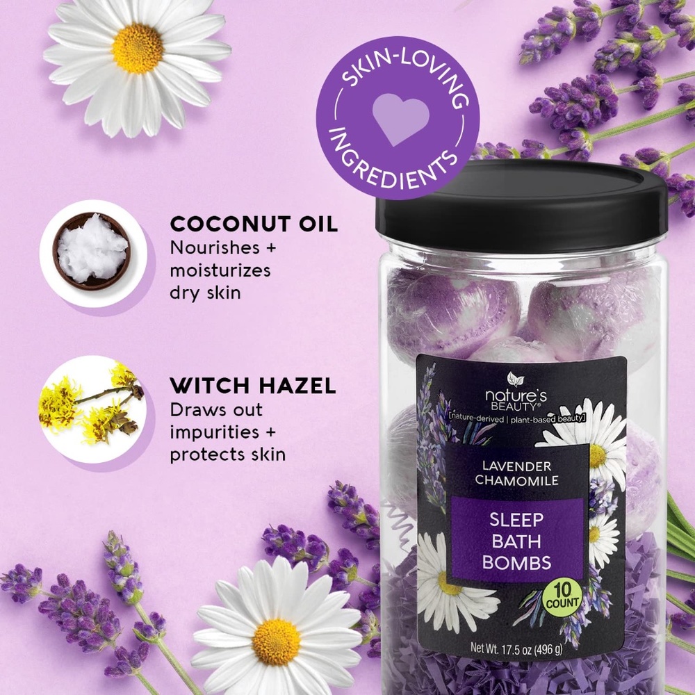 Sleep Bath Bomb Gift Set Lavender + Chamomile1.75oz x 10 pack